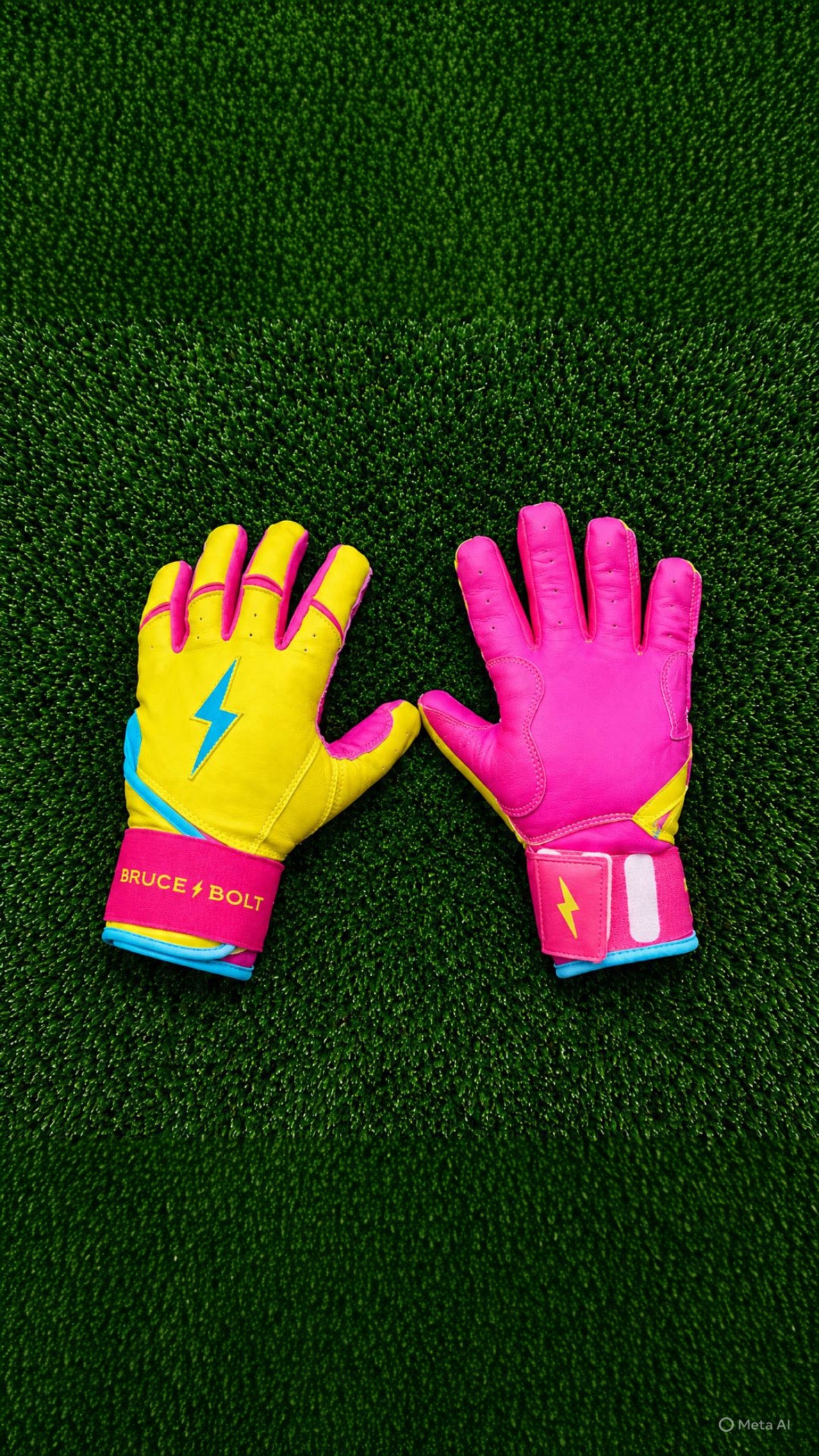 ⚡ Bruce Bolt “Miami Vice” Batting Gloves | Premium Leather | Limited Edition