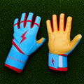 ⚡ Bruce Bolt Sky Blue/Gold Premium Batting Gloves | Limited Colorway | Pro Leather